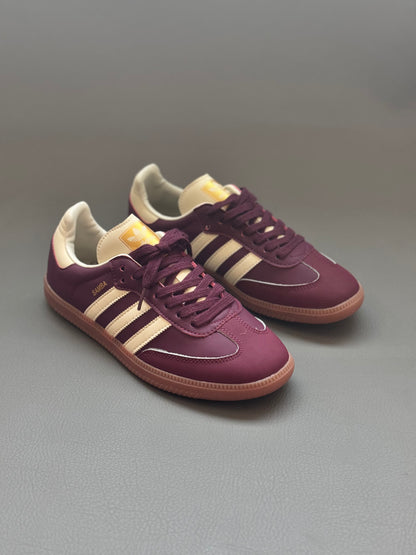 Adidas Samba Maroon Gold Metallic