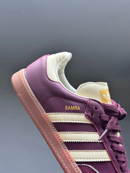 Adidas Samba Maroon Gold Metallic