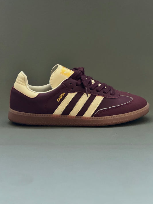 Adidas Samba Maroon Gold Metallic