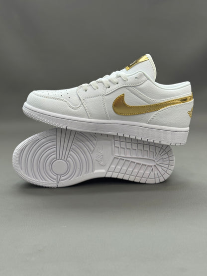 Air Jordan 1 Low White and Gold